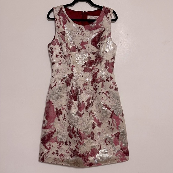 Lela Rose Metallic Abstract Jacquard Fit and Flare Dress Size 12 - Picture 1 of 6